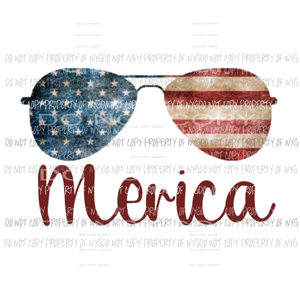 Merica Aviator Flag glasses Sublimation transfers Heat Transfer