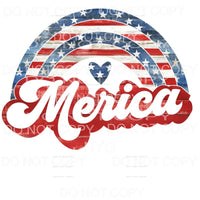 Merica Patriotic Retro Rainbow Sublimation transfers - Heat 