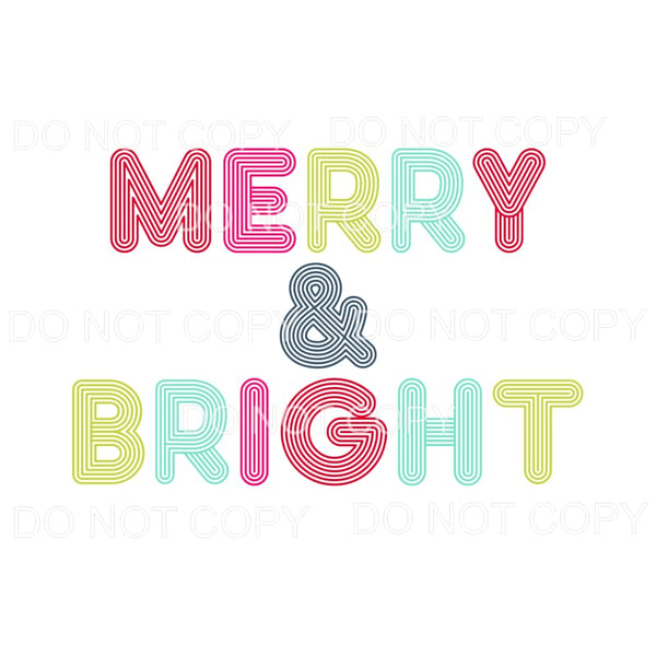 Merry and Bright # 193 Sublimation transfers - Heat Transfer