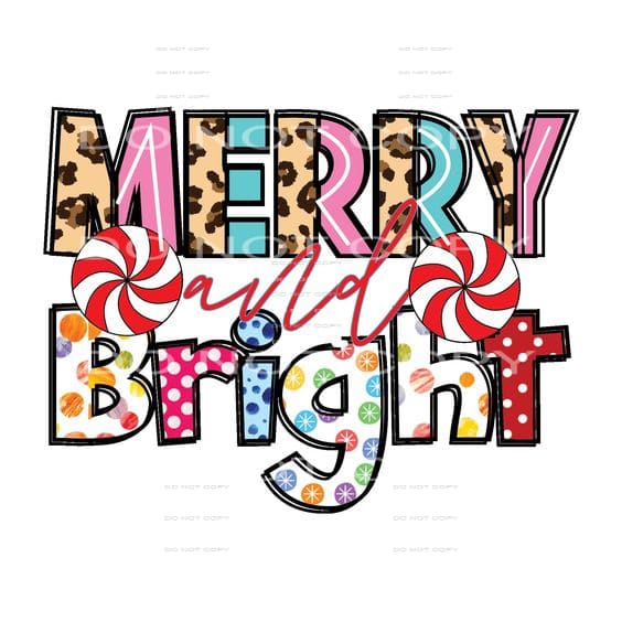 Merry And Bright # 2273 Sublimation transfers - Heat