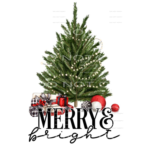 Merry and bright #7442 Sublimation transfers - Heat Transfer