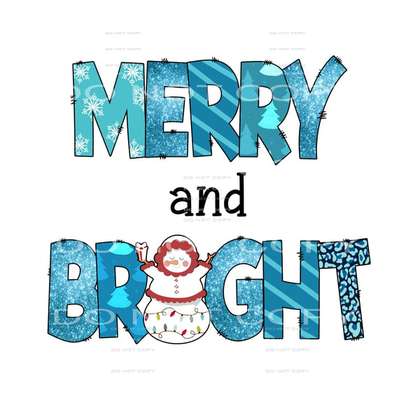 Merry and Bright #7482 Sublimation transfers - Heat Transfer