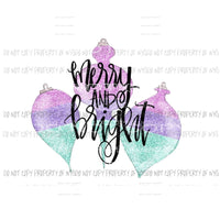 Merry and Bright Christmas ornaments # 8 Sublimation transfers Heat Transfer