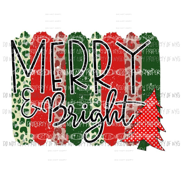 Merry and Bright polka dot tree brush strokes # 1 Sublimation transfers Heat Transfer