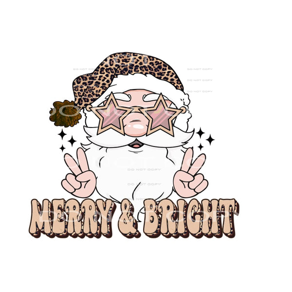 Merry And Bright Santa # 2150 Sublimation transfers - Heat 