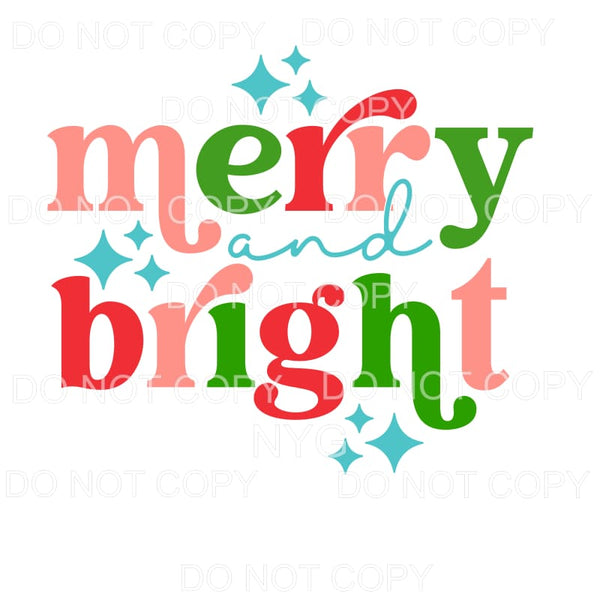 Merry And Bright Sparkle #1210 Sublimation transfers - Heat 