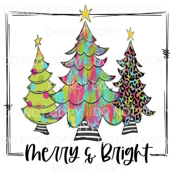 merry and bright trees # 136 Sublimation transfers - Heat 