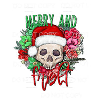Merry and fright skull # 9608 Sublimation transfers - Heat 