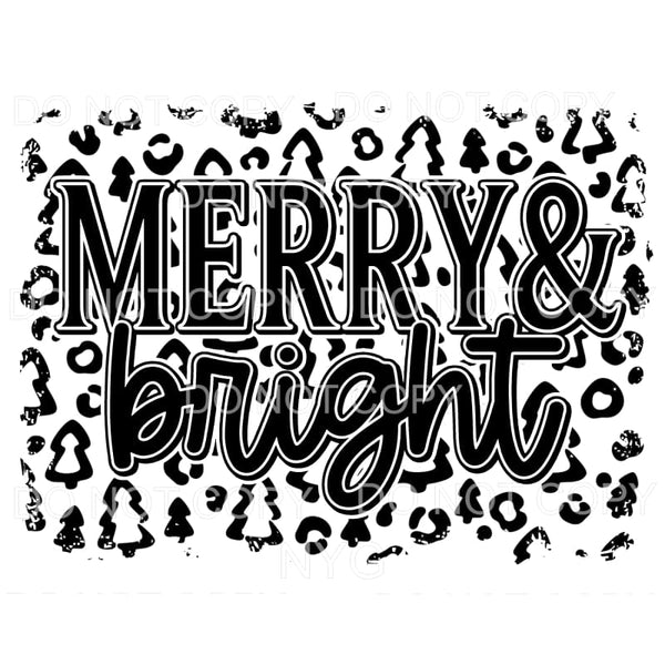 Merry & Bright Leopard Tree Background #484 Sublimation 