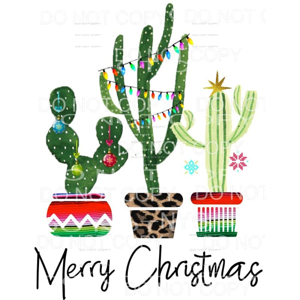 Merry Christmas Cactus Sublimation transfers - Heat Transfer