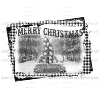 Merry Christmas Car with Christmas tree # 4 Black and white Sublimation transfers Heat Transfer
