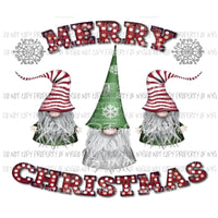 Merry Christmas Gnomes Sublimation transfers Heat Transfer