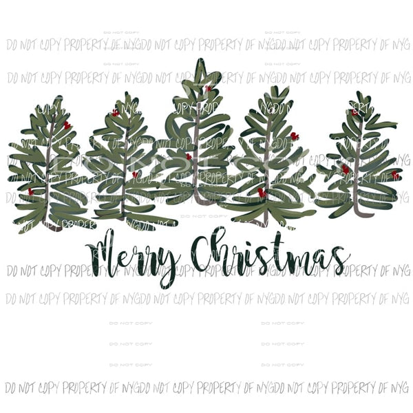 Merry Christmas group of trees # 4 Christmas Sublimation transfers Heat Transfer