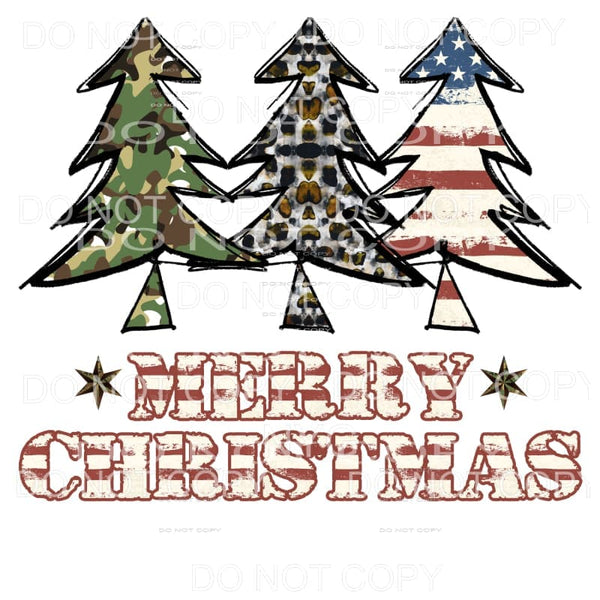 Merry Christmas Military Trees # 2 Sublimation transfers - 