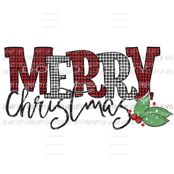Merry Christmas mixed plaid # 3 Sublimation transfers Heat Transfer