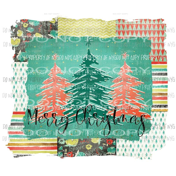 merry christmas patchwork Sublimation transfers Heat Transfer