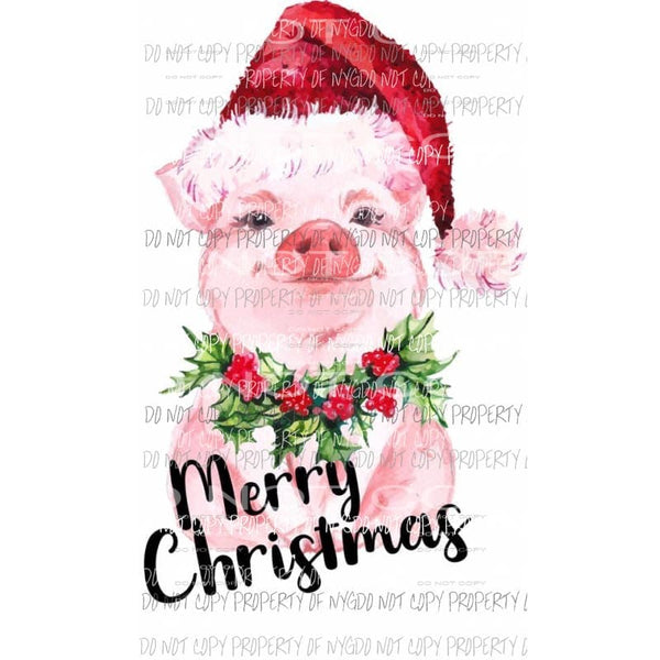 Merry Christmas Pig Sublimation transfers Heat Transfer