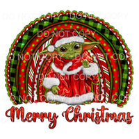 Merry Christmas Rainbow Baby Yoda Mandalorian Star Wars Red 