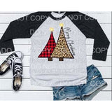 Merry Christmas Red Buffalo Plaids Trees #101 Sublimation 