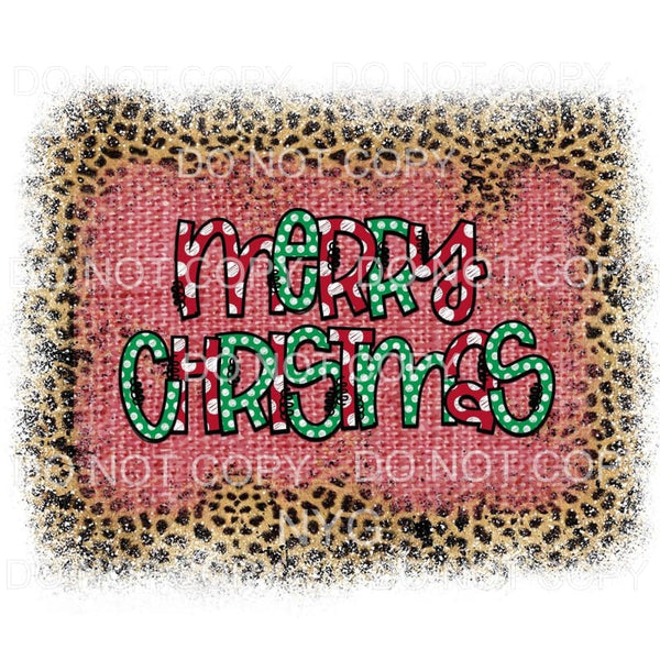 Merry Christmas Red Green White Polka Dots Leopard #1854 