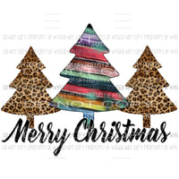 Merry Christmas Serape leopard trees Sublimation transfers Heat Transfer