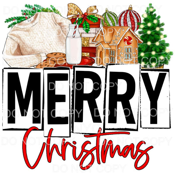 Merry Christmas Things Red #1205 Sublimation transfers - 