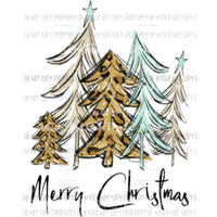 Merry Christmas trees # 2 leopard Sublimation transfers Heat Transfer
