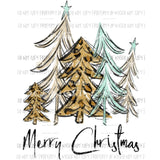 Merry Christmas trees # 2 leopard Sublimation transfers Heat Transfer