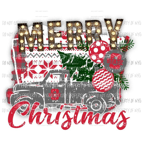 Merry Christmas truck Ohio State Buckeyes Sublimation transfers Heat Transfer