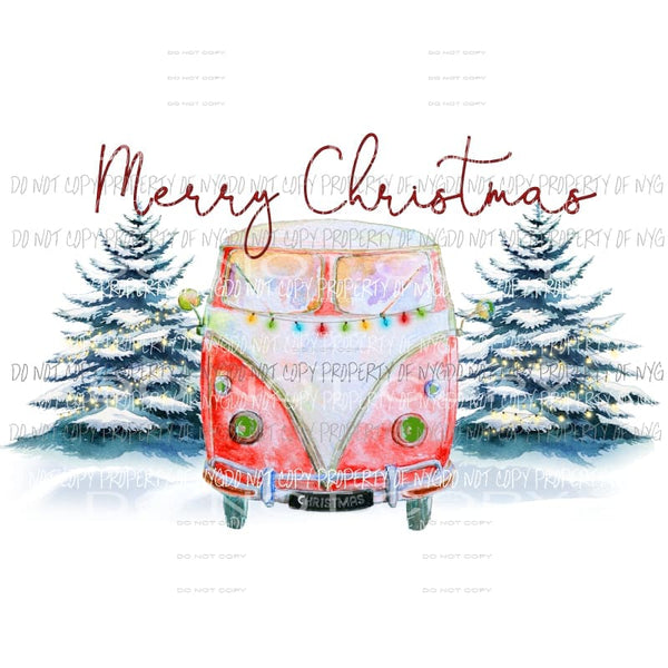 merry christmas vw van Sublimation transfers Heat Transfer