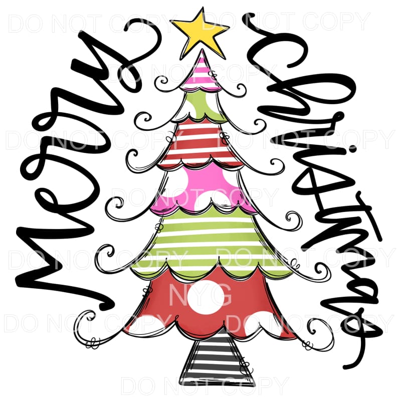 martodesigns - Merry Christmas Whimsical Patterned Tree
