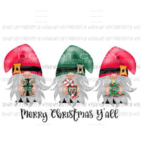Merry Christmas yall gnomes Sublimation transfers Heat Transfer