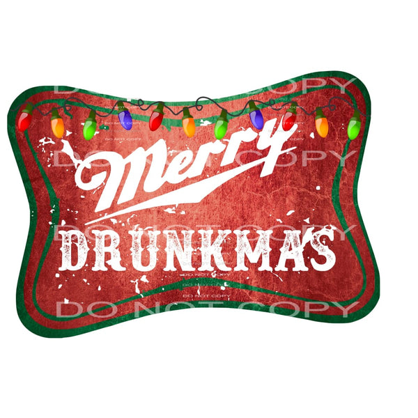 merry drunkmas # 2 Lights Sublimation transfers - Heat