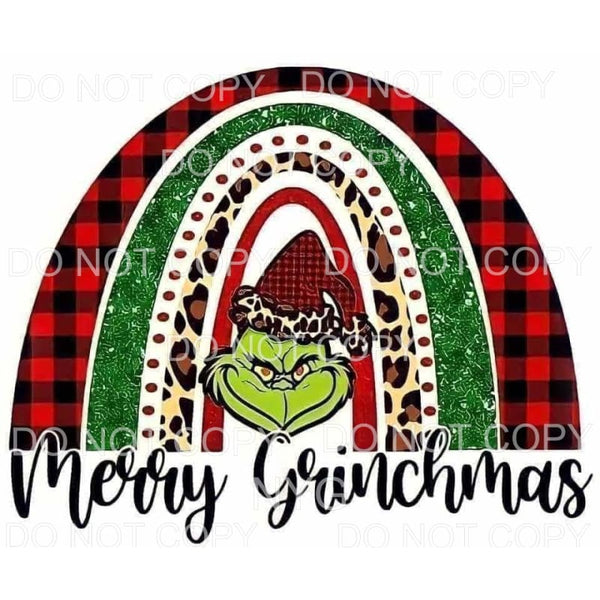 Merry Grinchmas Rainbow The Grinch Red Plaid Green Glitter 