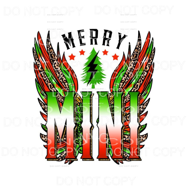 Merry Mini Christmas Tree Red Green Leopard Wings Gold 