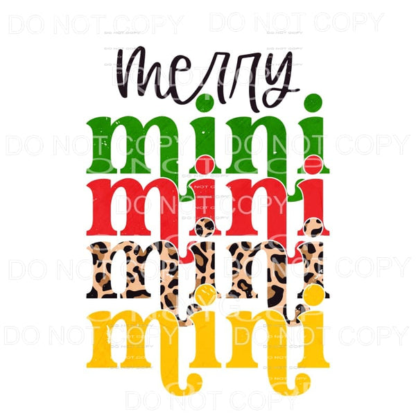 Merry Mini Stacked Leopard #1183 Sublimation transfers - 