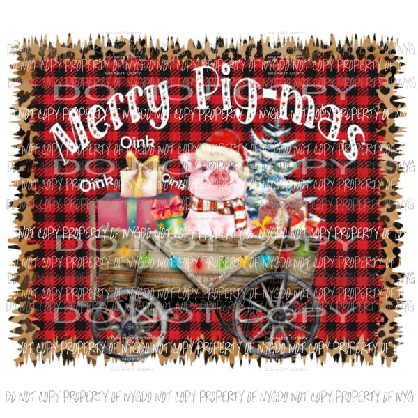 Merry Pig - Mas Pig Christmas Sublimation transfers Heat Transfer