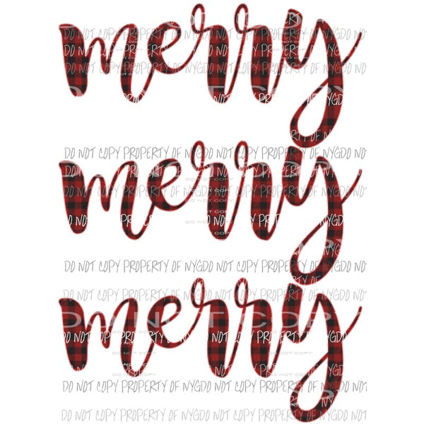 Merry Merry Merry Plaid 1 Sublimation transfers Heat Transfer