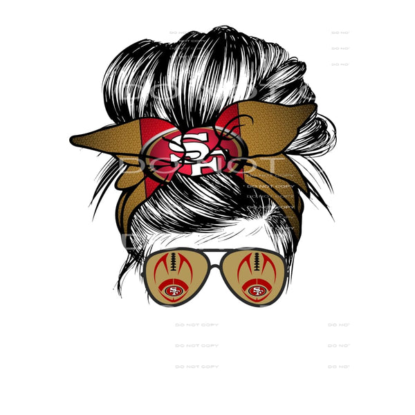 messy bun 49ers #2344 Sublimation transfers - Heat Transfer