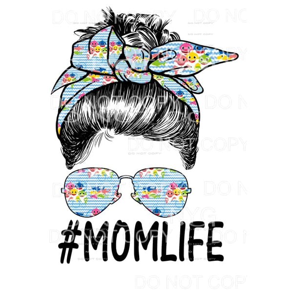 Messy Bun baby Shark # 1 Mama - Mimi - Mom - Nana other 