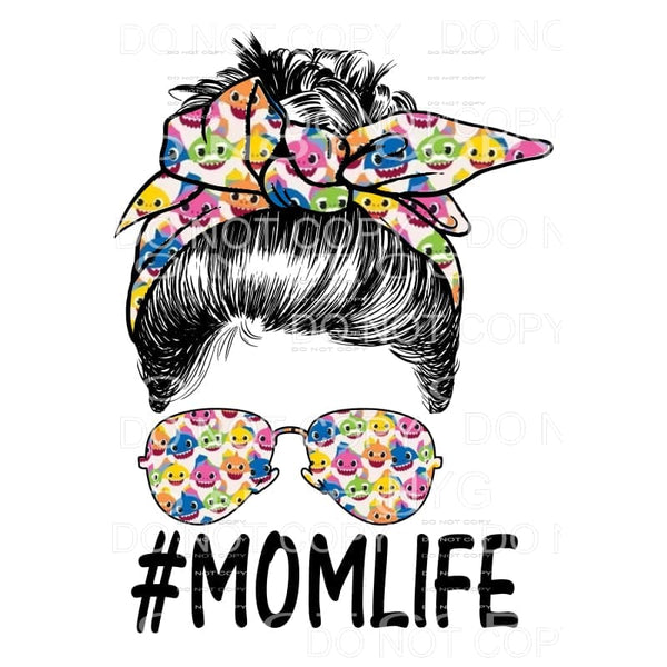 Messy Bun baby Shark # 3 Mama - Mimi - Mom - Nana other 