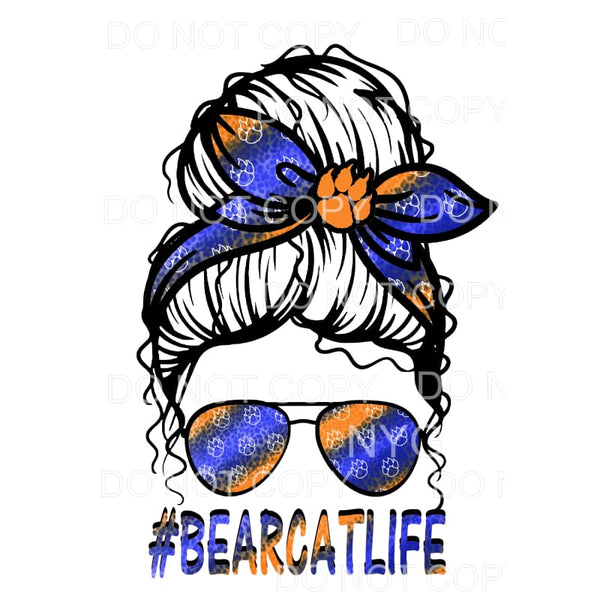 messy bun bear cat life # 380 Sublimation transfers - Heat 