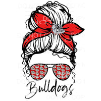 Messy Bun Bulldogs # 585 Sublimation transfers - Heat 