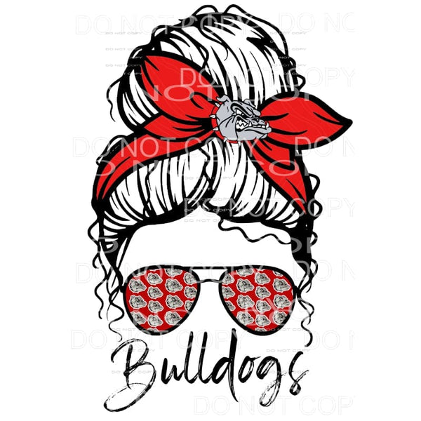 Messy Bun Bulldogs # 585 Sublimation transfers - Heat 
