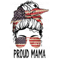 Messy Bun Flag Mama - Mimi - Mom - Nana OFFICE USE ONLY 