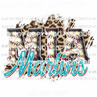 MIA Marlins baseball marquee Miami leopard Sublimation transfers Heat Transfer