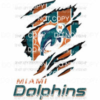 Miami Dolphins #2 ripped design Sublimation transfers Heat Transfer