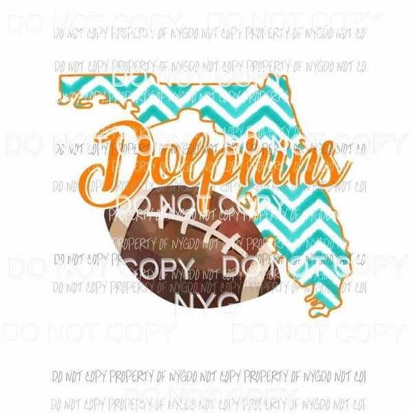 Miami Dolphins football chevron state Sublimation transfers Heat Transfer