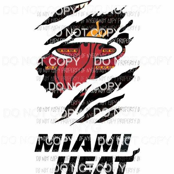 Miami Heat ripped design Sublimation transfers Heat Transfer