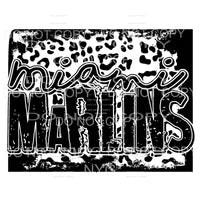 Miami Marlins Baseball Black Leopard Sublimation transfers -